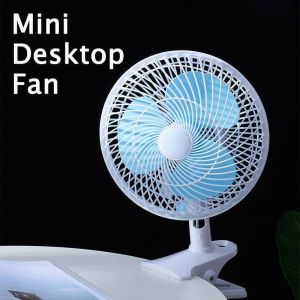 Mini Desktop Fan Portable Electric Shaking Head Fan Desk Fan Clip Fan for Student Dormitory Office