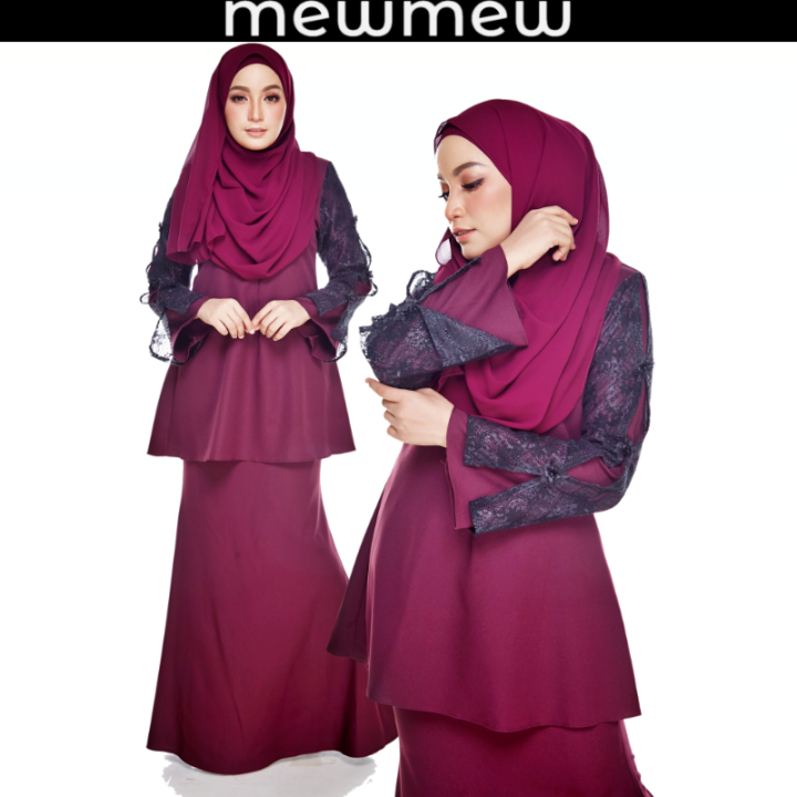 🌹 BAJU KURUNG MODEN RAYA BAJU KAIN A CUT DESIGN TANGAN SPECIAL FULL ...