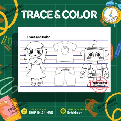 Erichbest Personalized Tracing Pad All-in-one (Name Lines Shape Curved Line Alphabet Numbers) Wholesale