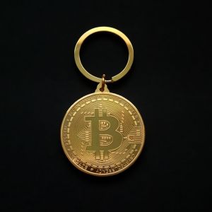 Koin Bitcoin Keychain Golden Bitcoin Keychain Gantungan Kunci Bitcoin Keychain