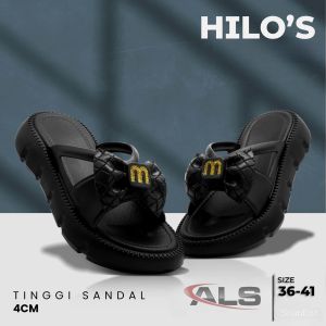 HILOS SANDAL WANITA KEKINIAN MODEL BARU WEDGES 4CM MOTIF PITA BAHAN KARET EVA JELLY NYAMAN DIPAKAI