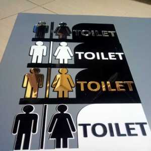 Sign Board TOILET Simple Akrilik Ketebaln 2mm ELEGAN Dan Tahan Air Sudah Ada Perekat Texs Timbul