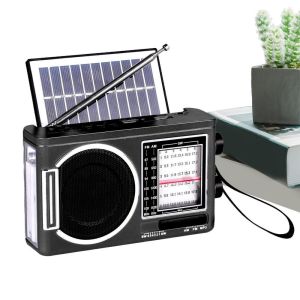 UTOPUS Plastic Bluetooth Radio Digital Display High Volume MP3 Player Solar Radio High Quality with LED Flashlight Solar Powered Pocket Radio Player Elderly Home Walking Supplies