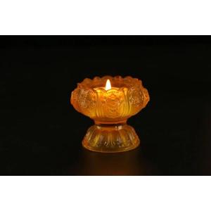 Candle holder Glazed Liu Li Handicraft Candlestick Auspicious Butter Lamp Holder 0.4KG Decor Accessory Handmade Artistic Touch