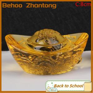 Behoo Chinese Feng Shui Yuan Bao Dragon Pattern Ingot Lucky Blessing Home Ornament
