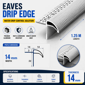 Aluminum Eaves Drip Edge Rainwater Protector Roof Edge Strip Wall Stain Protection Anti Rust Drip Line Outdoor Roof Trim