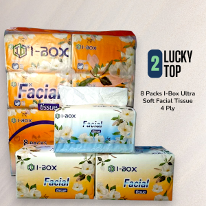 8 Packs I-Box Facial Tissue/Ultra Soft Toilet Tissue/Bathroom Tissue/Unscented Tissue Paper Household Personal Napkin