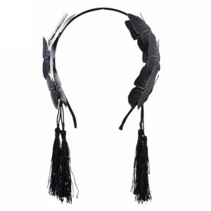 for Butterfly Wings Headbands Black Tassel Hairband Non Slip Headpiece Photo Props Fancy Dress Halloween Headdres