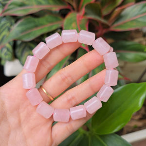 Q2230 Vòng full lu thống Thạch Anh Hồng dáng trúc đeo trẻ trung cho Hỏa và Thổ - Phong Thuỷ TUDO P