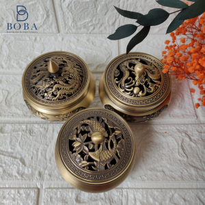 (HCM) Lư Đồng đốt trầm bằng đồng nguyên khối - bobashop.vn