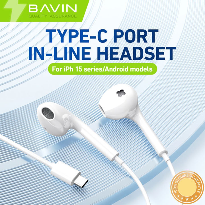 BAVIN HX871 HiFi Wired Type-C Earphone StereoAudio Sounds Built-In Microphone Wired Earphone