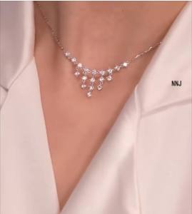 Dây chuyền nữ mặt tua đá chất liệu bạc Ý MS18b