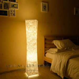 LIANXIA LED Floor Lamp Simple Style Warm Bulb Fiber Lampshade Suitable for Bedroom Study Living Room