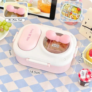 Hộp Đựng Cơm Trưa 2 Ngăn Văn Phòng Kèm Muỗng Kiểu Dáng Dễ Thương Chất Liệu Nhựa Cao Cấp An Toàn Lunch Box 3-4 Ngăn Riêng Biệt Dung Tích 1-2 Lít An Toàn Tuyệt Đối Không BPA