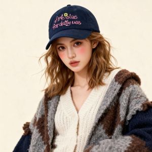 YRUQYS Creative Embroidered Baseball Cap Flower Letter Cotton Baseball Cap Versatile Peaked Cap Sun Hat Girl