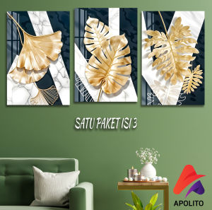 HIASAN DINDING 3D ELEGAN MARBLE FLOWERS (20X30CM) DEKORASI KAMAR DAUN WALLDECOR PAJANGAN DINDING