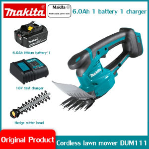 Makita DUM111SYX 18V LXT 4" Grass Shear w/Hedge Trimmer Attachment 2-in-1 quick blade change from hedge trimmer to grass shear Dual Blade action cuts quickly with shearing effect for both hedge trimmer and grass shear   With battery charger and tool case