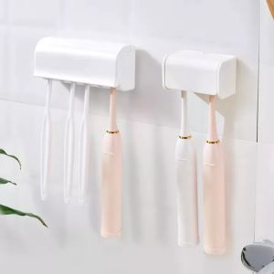 Punch-Free Wall Mounted Toothbrush Holder with Cover Waterproof and Dustproof Bathroom Toothbrush Storage Holder