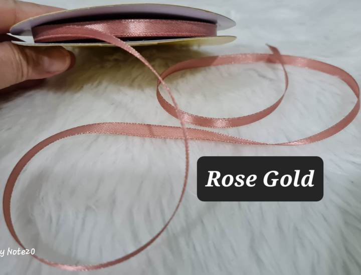 Rose Ribbon Matte Ribbed ROSE GOLD Satin Ribbons Double Edge (SOLD PER SIZE AND CUT YARDS ...