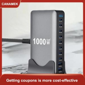 【CANAMEK 】 1000W GAN Multi USB Charging Station 10 Port Hub Type C Charger PD Fast Charging Station Desktop Charger For IPhone Xiaomi