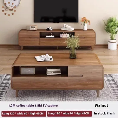 TV Cabinet Living Room Household Floor to Drawer Cabinet Simple Modern TV Cabinet Combination Solid Wood TV Console