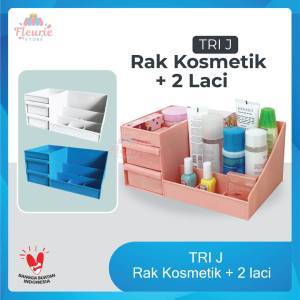 Rak Kosmetik Plastik + 2 Laci Mini (Makeup Storage)