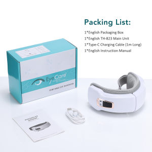 Wireless Folding Heated Eye Mask Massager with Music Vibratings Airbag Pressure Hot Compress Eye Massager Wireless Smart Eye Mask for Relax Rechargeable Eye Care Device for Eye Strain Dry Eye Relief Improve Sleep