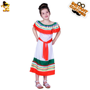 ชุดเดรสเด็ก   แบบเม็กซิกัน   ชุดการแสดงบนเวทีสำหรับเด็กผู้หญิง   ชุดเทศกาลฮาโลวีน #