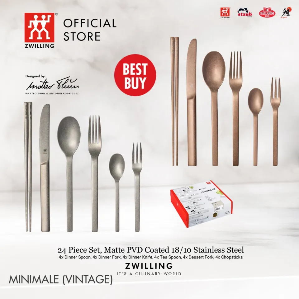 ZWILLING Minimale Vintage PVD Coated 18/10 Stainless Steel Cutlery