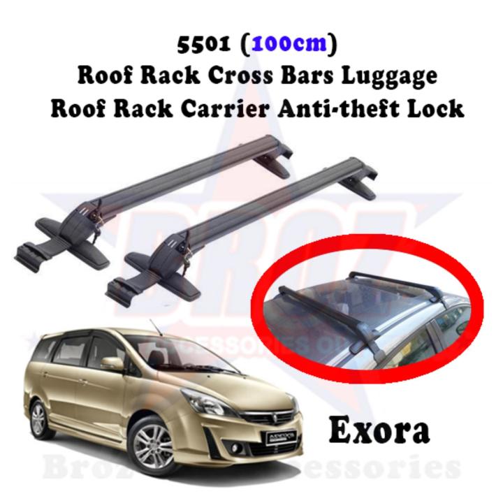 5501 100cm Car Roof Rack Roof Bar Roof Carrier Cross Bars Luggage Roof Rack Carrier Bicycle Carrier Box Anti theft Lock Cross Bar Roof Bar Rak Bumbung Rak Bagasi Kereta EXORA Lazada