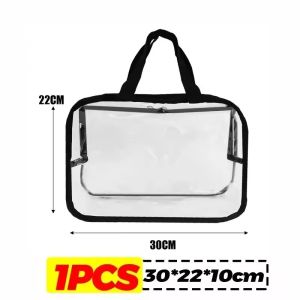 2Pcs PVC Makeup Storage Bags Reusable Portable Large Capacity Waterproof Clear Bag with Zipper Toy Building Blocks Organizer