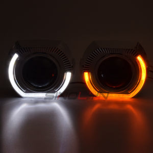 LED Angel Eyes Halo Projector Headlight Bi-xenon Lens Turn Signal Switchback Daytime Running Lights For H4 H7 Cars Accessories Retrofit