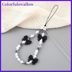 Colorfulswallow Đơn giản dễ thương Kawaii Bowknot đính cườm chuỗi điện thoại thời trang tinh tế Keychain cho phụ nữ cô gái ngọt ngào túi trang trí phụ kiện Quà Tặng