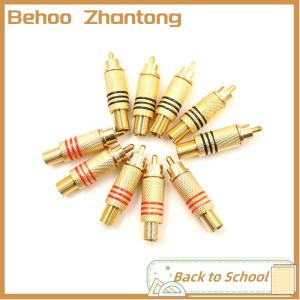 Behoo 10pcs RCA Connector Male Jack Plug Audio Vedio Welding Red Black