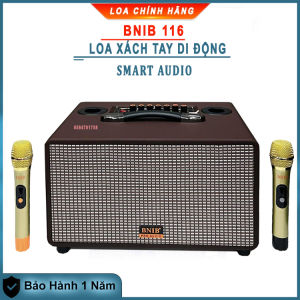 Chính hãng Loa Thông Minh Loa Di Động BNIB 116 Kèm 2 Micro UHF Cao Cấp Loa Công Suất Lớn Âm Thanh Tương Lai Loa Phân Tầng 2 Bass Đôi 16cm Chống Hú