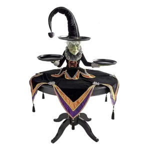 Halloween Witch Display Stand Tray Witch Bowl Holder Resin Witch Tabletop Server Stroage Rack Witch Decorations