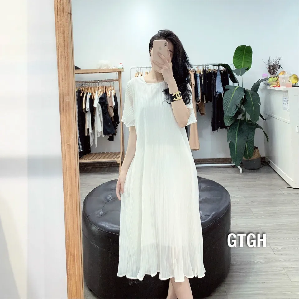 Váy Đuôi Cá Đầm Suông Cổ Vuông Tay Lỡ Chất Đũi Mềm - Đầm, váy nữ |  ThờiTrangNữ.vn