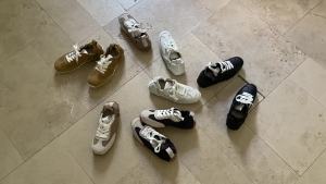 Giá khuyến mãi Feng Liya 24 Giày tập luyện Đức bằng da thật thoáng khí mùa thu cho phụ nữ giày thể thao phẳng retro giày đa năng Forrest Gump