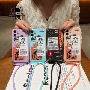 RMC Case Casing Slingcase Tali Lanyard Kalung Casing Candy Macaroon Pelindung Kamera Karakter SS195 Casing Oppo, Realme, dan Infinix