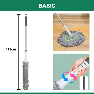 Innohut Self Squeeze Microfiber Mop Self Twisting Mop Squeeze Scrubber Mop Household Cleaning Tool Mop Lantai 拖把