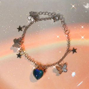 Bestella💗COD Gelang cinta pengubah warna yang sensitif terhadap suhu wanita dalam desain ceruk gelang hadiah pacar yang manis dan keren