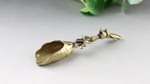 Copper Material Tea Spoon Sugar Shovel Lotus Shape Tea Scoop Spatula Coffee Spoon Teaware Kitchen Tea Accessories Gadget