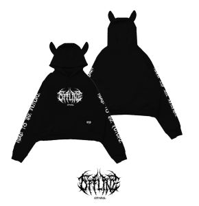 OFFLINE HOODIE CROP TANDUK UNGU / hoodie cowok cewek tebal / hoodie kece aesthetic / hoodie cowok cewek keren / hoodie cowok distro