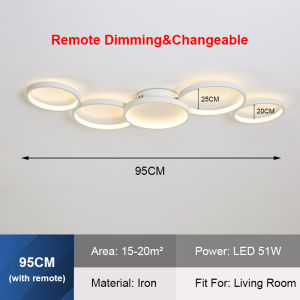 Modern Design 95CM Simple Round Combination Ceiling Light Room Bedroom Home Personalized Lamps Living Room Ceiling Light Bedroom Ceiling Light Study Led Light