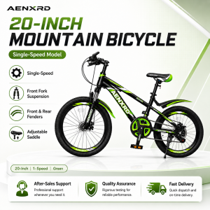 AENXRD Mountain Bike for Kids and Adults 20/24 Inch with Disc Brakes Shock Absorption Anti-slip Tires Youth and Childrens Model