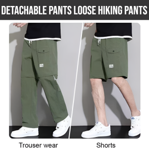 Breathable Loose Overalls Detachable Straight-Leg Hiking Climbing Pants Quick-Drying Casual Pants