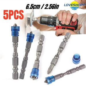 5Pcs Colorful Tool Steel 1/4 Hex Shank Strong Magnetic Screwdriver Bit with Cross Head for Household Use and Work Use