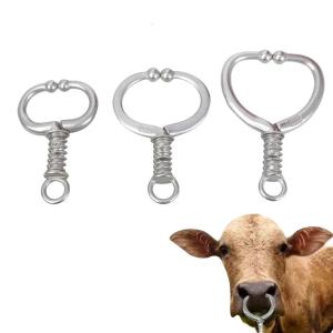 Nopiercing yêu cầu chăn nuôi khuyên Mũi Lò xo bằng thép không gỉ gia súc bò mũi dẫn cho gia súc quản lý ba kích thước