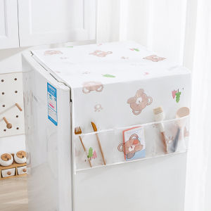 【 In Stock 】 Thickened PEVA Refrigerator Dust Cover + Storage Hanging Bag Universal Refrigerator Dustproof Cover Home Storage Penutup Habuk Peti Sejuk冰箱防尘罩