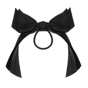 [Gnker] Black Bow-Knot Elastic Hair Bands Accessories Fashion Hair Band Long Ribbon Bow Ponytail Hair Tie Scrunchies Women Girls